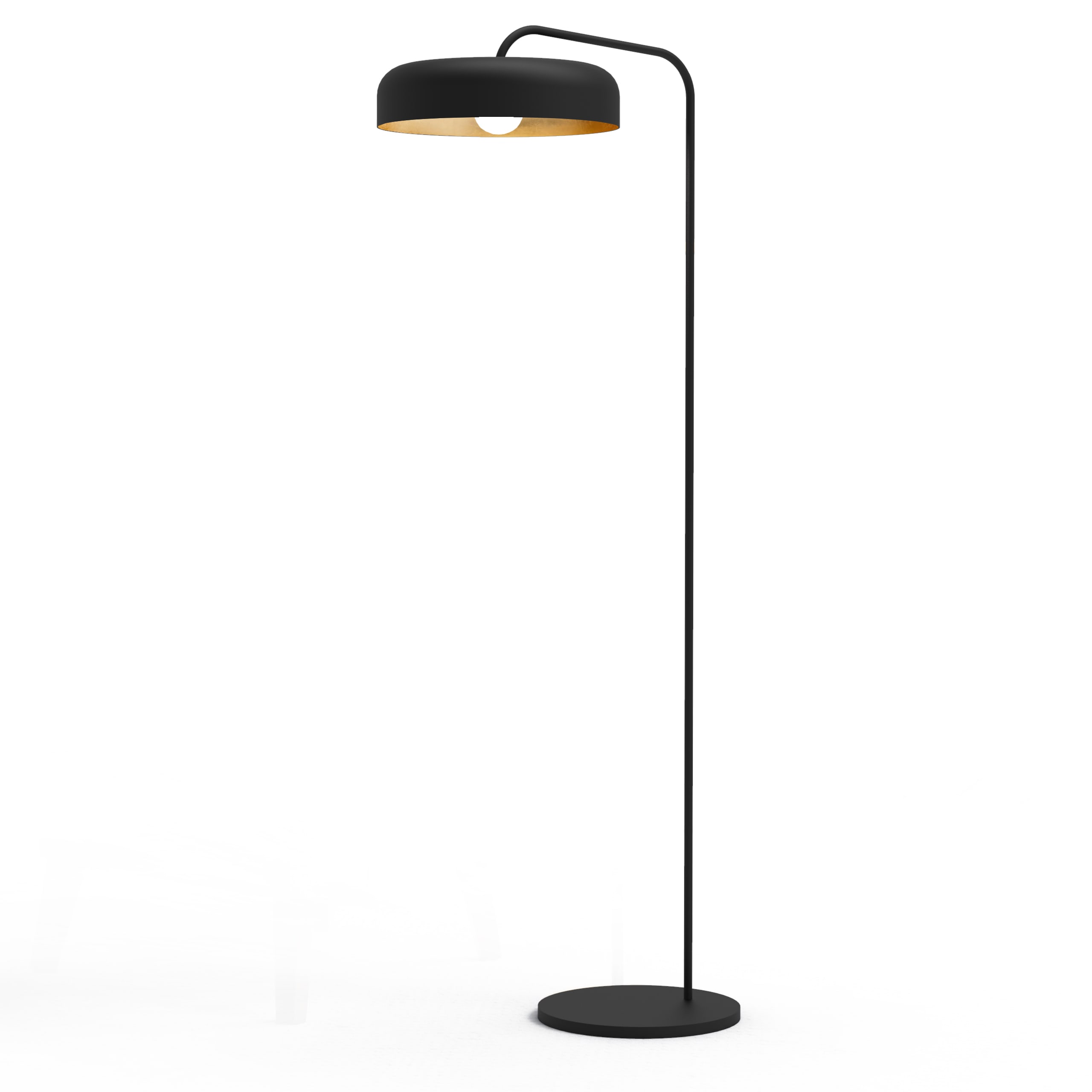 LUMICOM - TUZZI Stehlampe ø40, H165, Schwarz/Gold, Metall, 1xE27