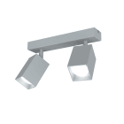 LUMICOM - LUMICOM | BRINCK Plafoniera M, 2X GU10, max 33W, metallo, grigio, L.6cm