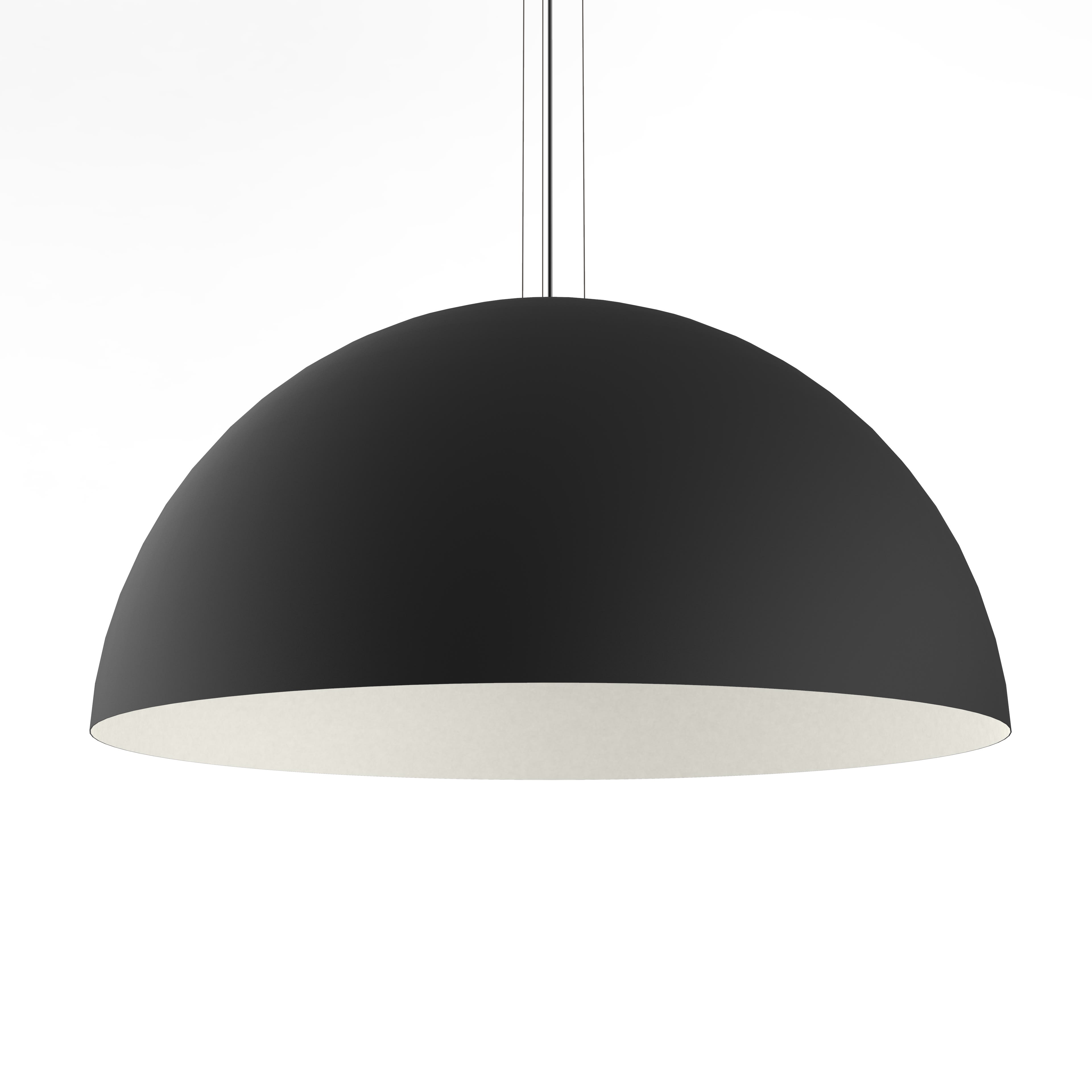 LUMICOM - CASSIS sospensione Ø80 metallo nero opaco/bianco 1x E27