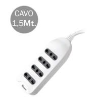 MED - Presa multipla 4 prese Bipasso 10/16A cavo 3x1.0mm  1,5m..