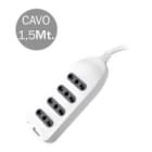 MED - Presa multipla 4 prese Bipasso 10/16A cavo 3x1.0mm 1,5m..