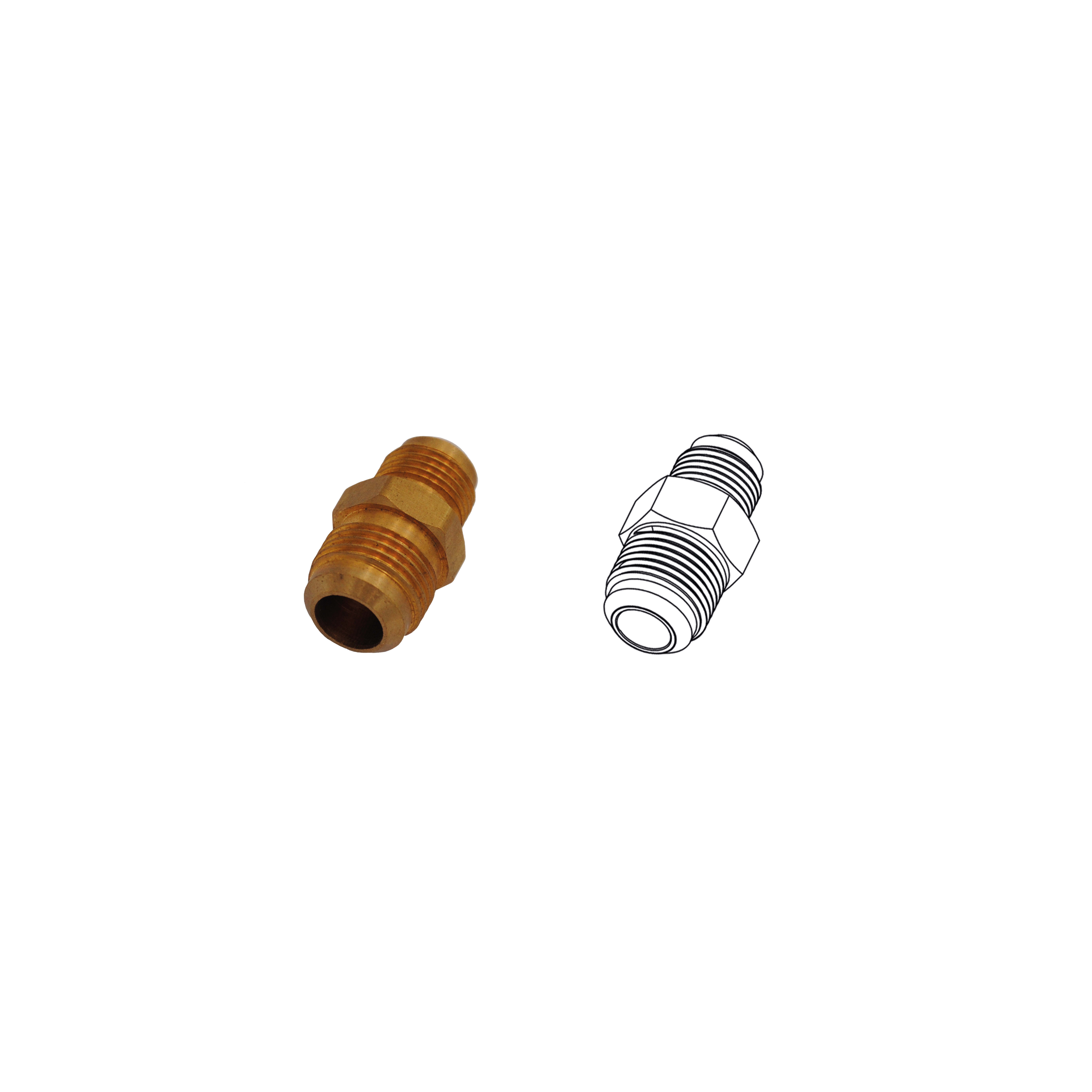 TECNOGAS SRL TGS00000011341 RACCORDO DIRITTO IN OTTONE 3/8 X1/2