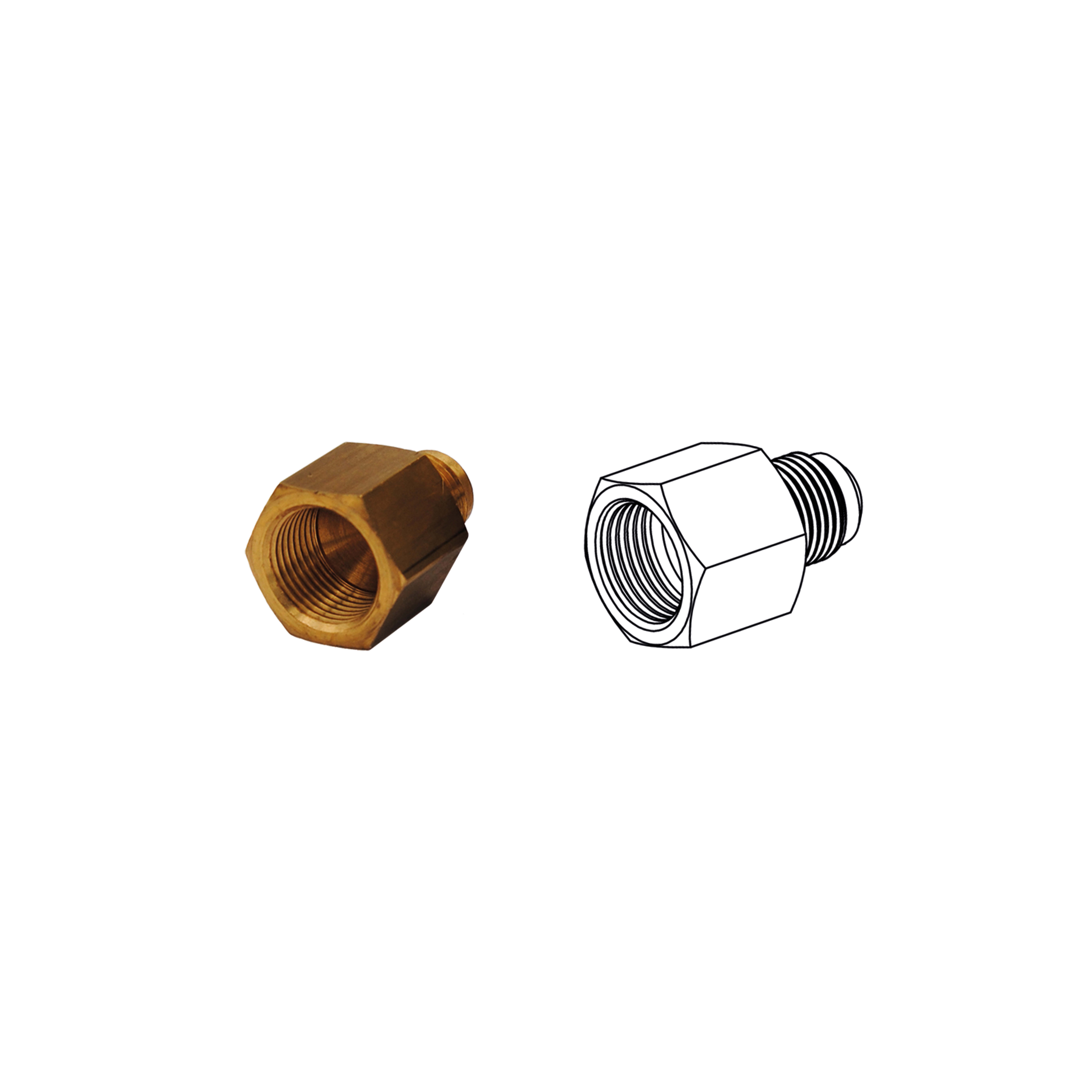 TECNOGAS SRL TGS00000011366 RACCORDO DIRITTO IN OTTONE M 3/8 F 1/2