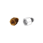 TECNOGAS SRL TGS00000011366 RACCORDO DIRITTO IN OTTONE M 3/8 F 1/2