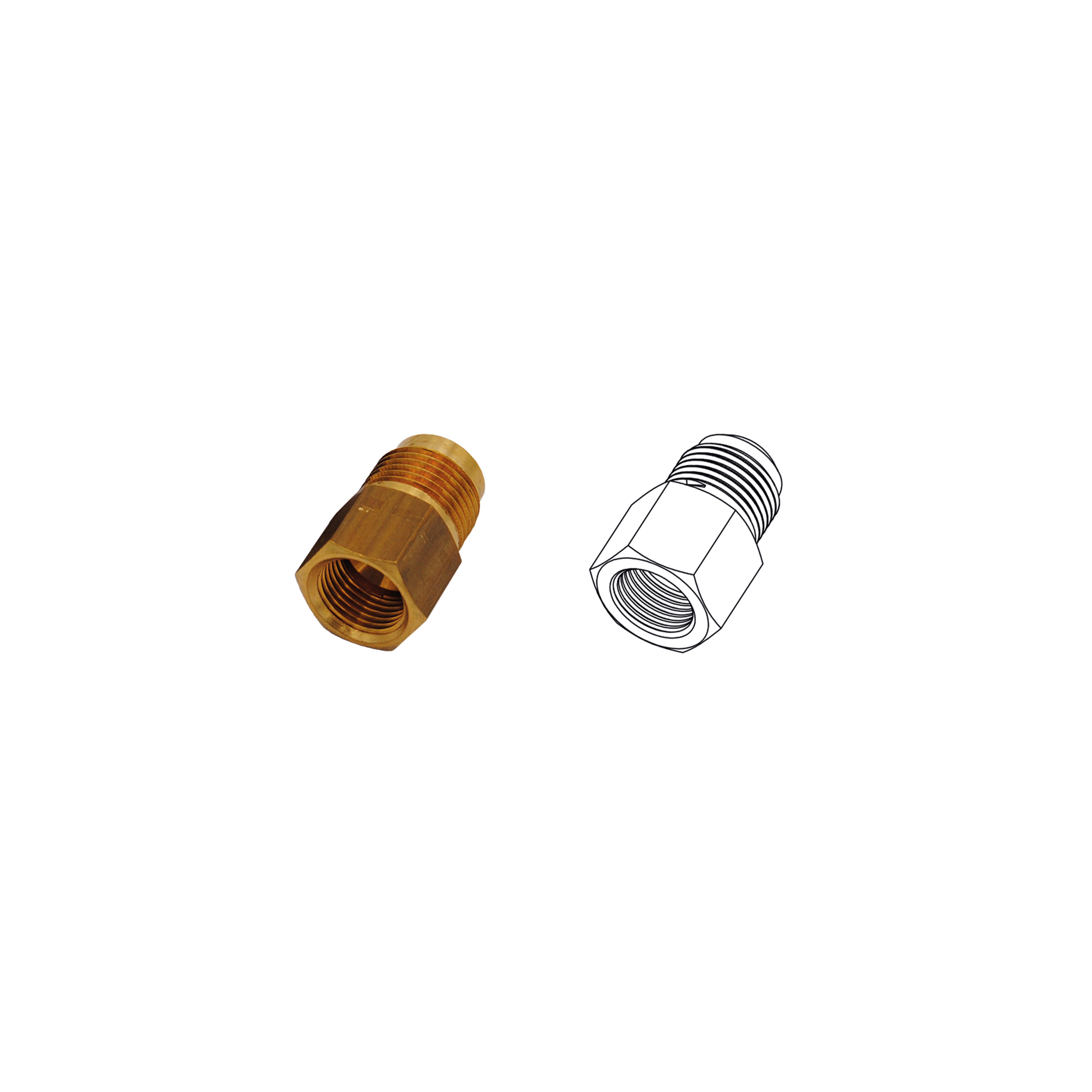 TECNOGAS SRL TGS00000011367 RACCORDO DIRITTO IN OTTONE M 1/2 F 3/8