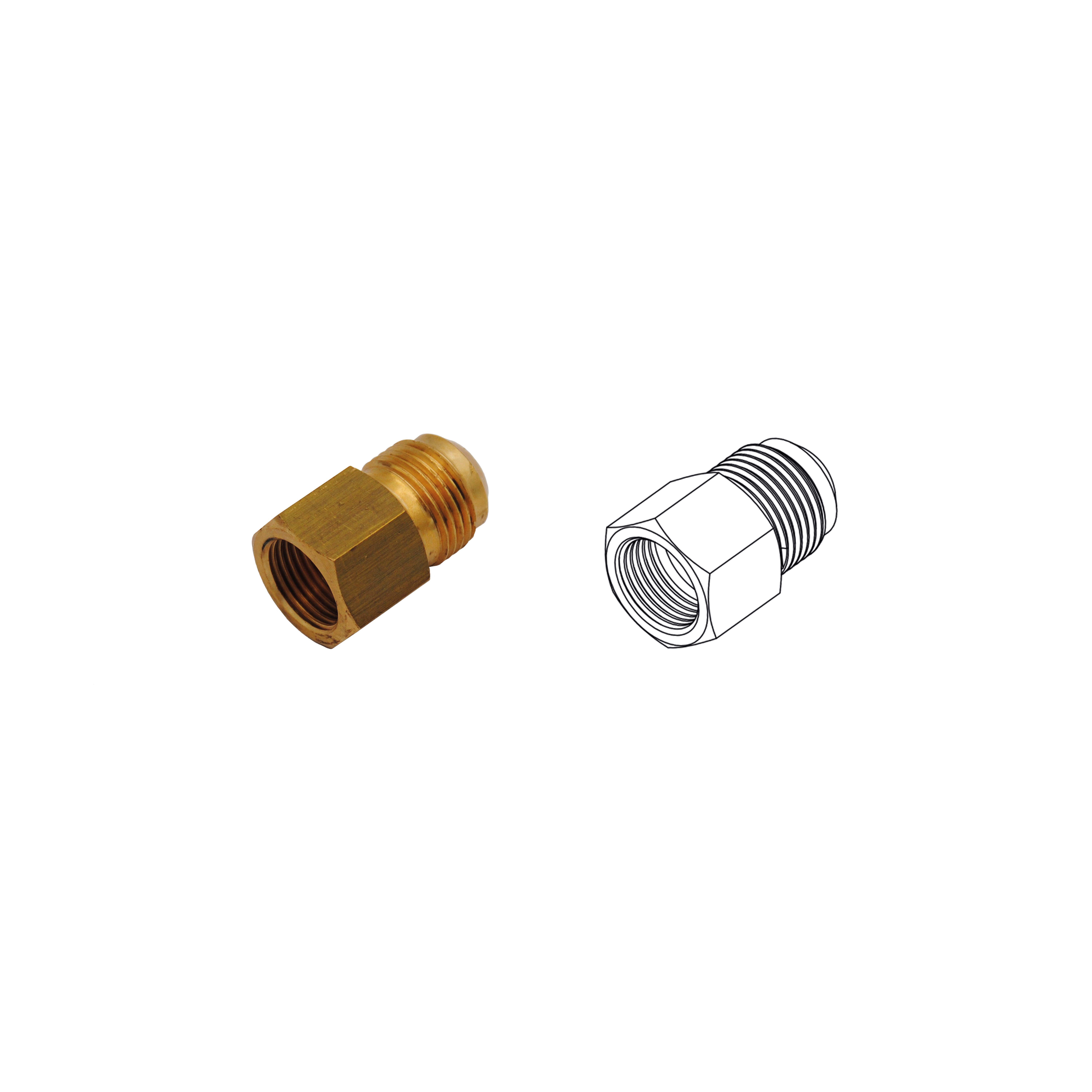 TECNOGAS SRL - TGS00000011368 RACCORDO DIRITTO IN OTTONE M 5/8 F 1/2