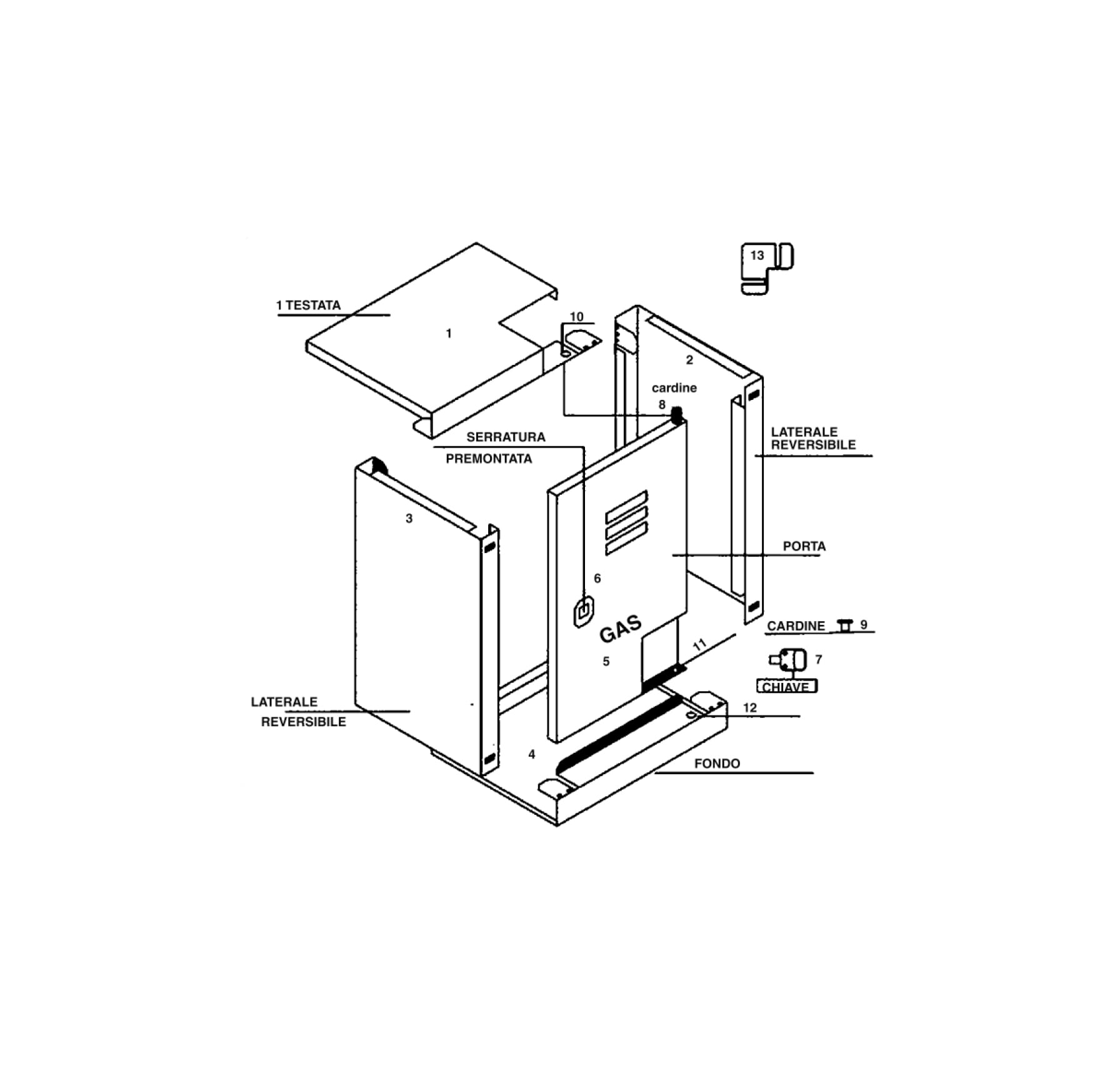 TECNOGAS SRL - TGS00000050446 CASSETTA GAS ZINCATA 100X70X57