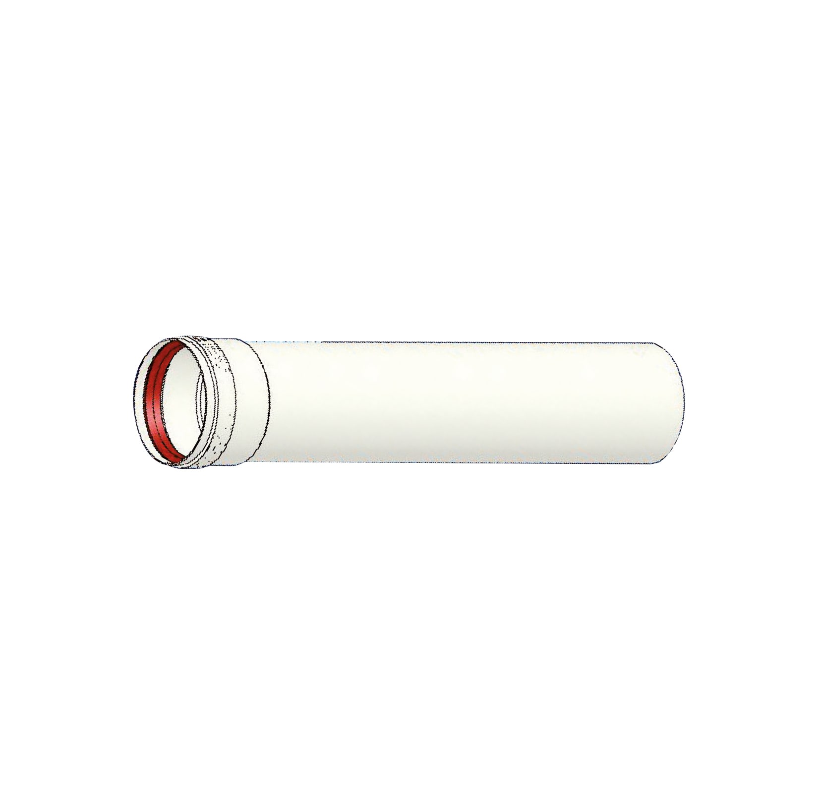 TECNOGAS SRL - TGS00000051002 PROLUNGA ALLUMINIO L.500 D=80 MF C/GUARN