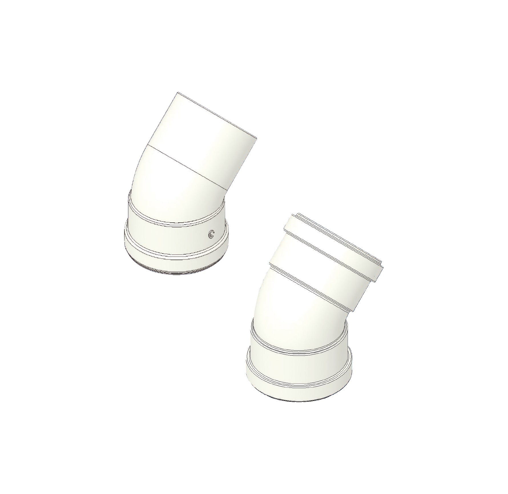 TECNOGAS SRL - TGS00000051012 CURVA ALLUMINIO 45 MF D=80 C/GUARN A N