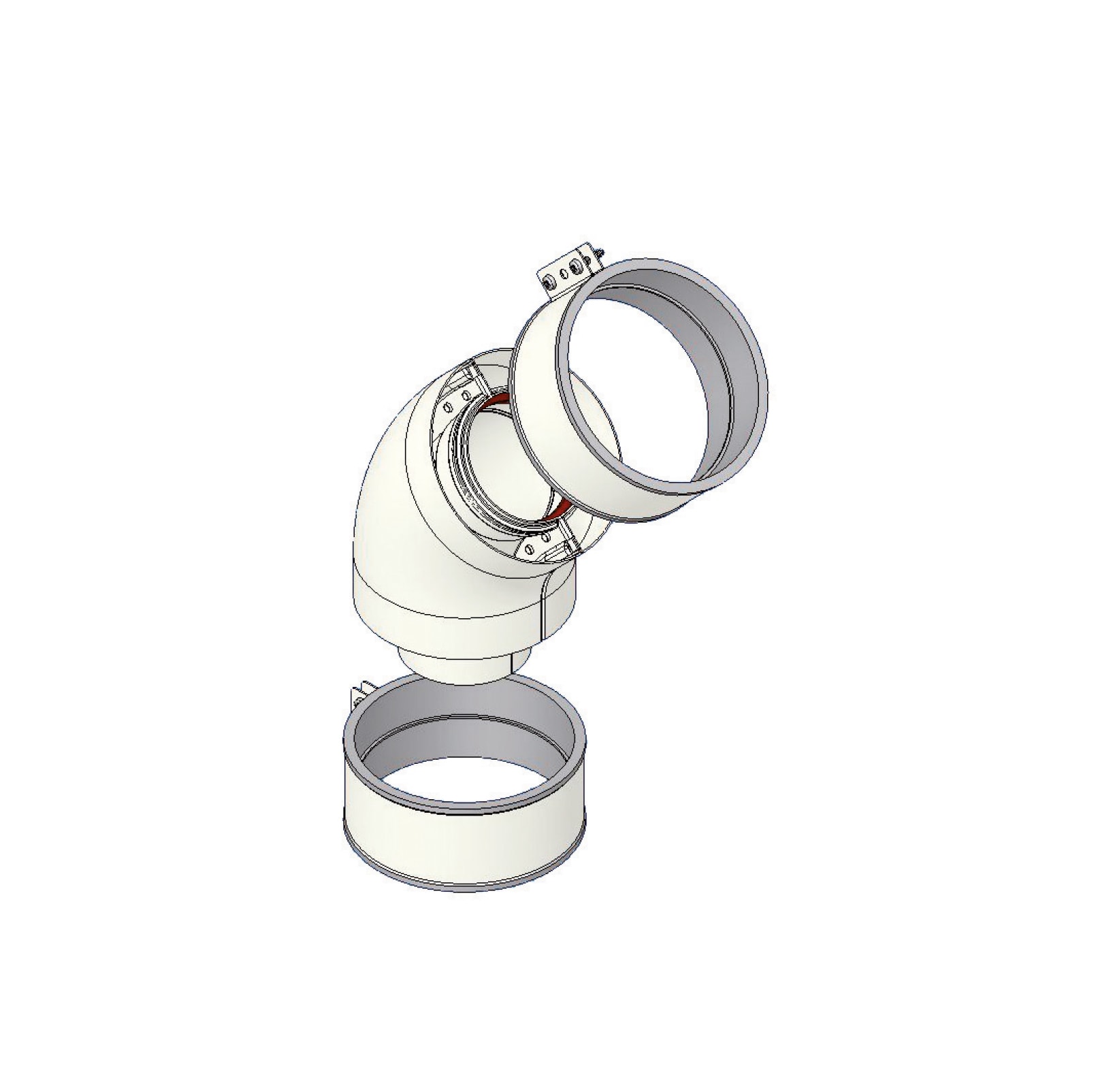 TECNOGAS SRL - TGS00000051100 CURVA COASSIALE 45 C/MANICOTTI E FASCET