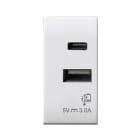 AVE - AVE441082USBAC CARICATORE USB TIPO A+C 3A DOMUS 1M