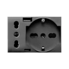 AVE AVE44509015USB PRESA SCHUKO+ITA+USB A/C TEKLA 3M