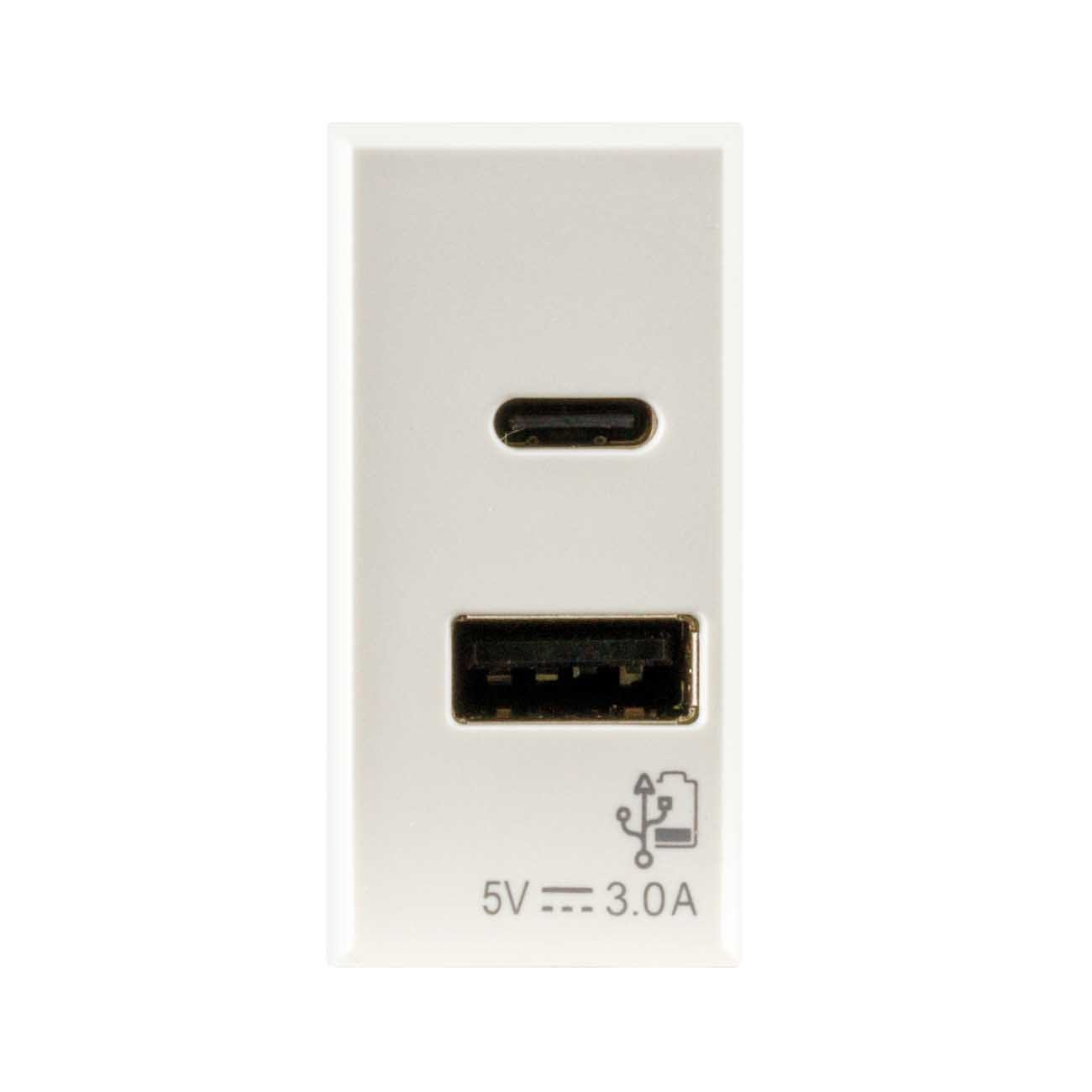 AVE - AVE446082USBAC CARICATORE USB A+C 3A WHITEK 1M