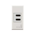AVE AVE446082USBCC ALIMENTATORE DOPPIO USB C WHITEK 1M