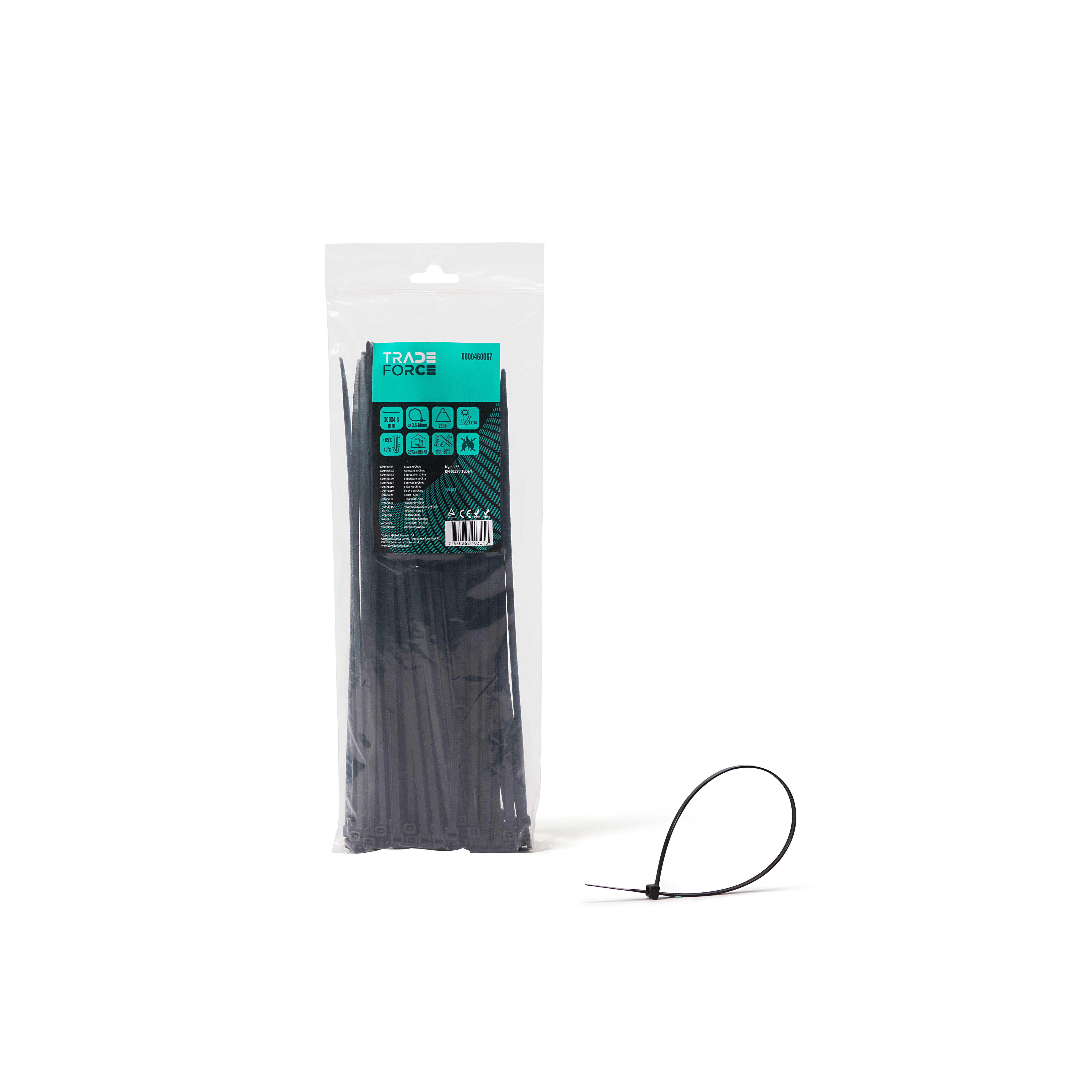 TRADEFORCE TDM0000460067 FASCETTA UV NERA IN-OUT 300X4.8MM 100PZ