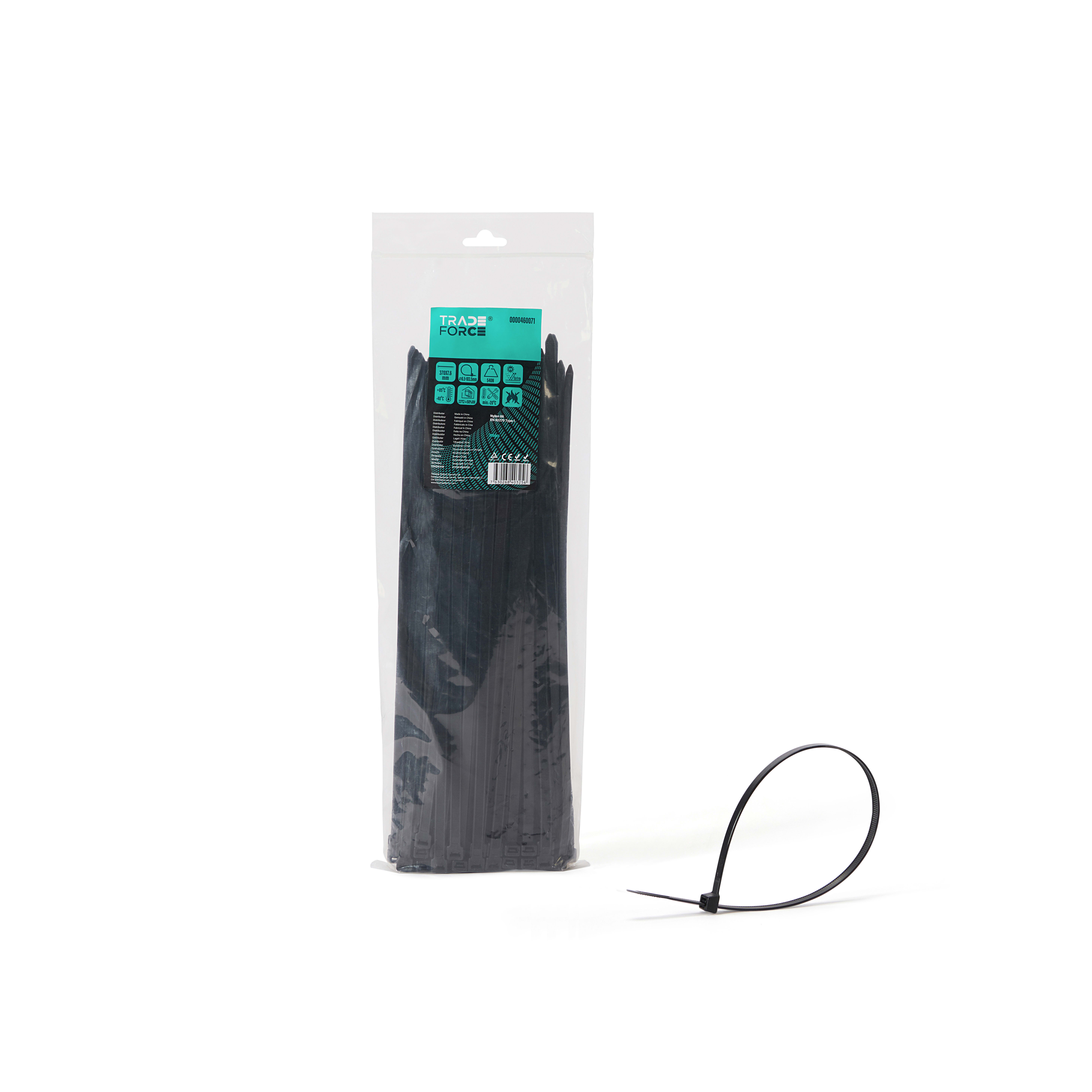 TRADEFORCE TDM0000460071 FASCETTA UV NERA IN-OUT 370X7.6MM 100PZ
