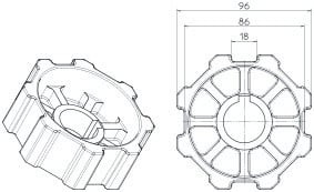 CAME SPA CMC001YK6105 OTTAGONALE 102X2MM