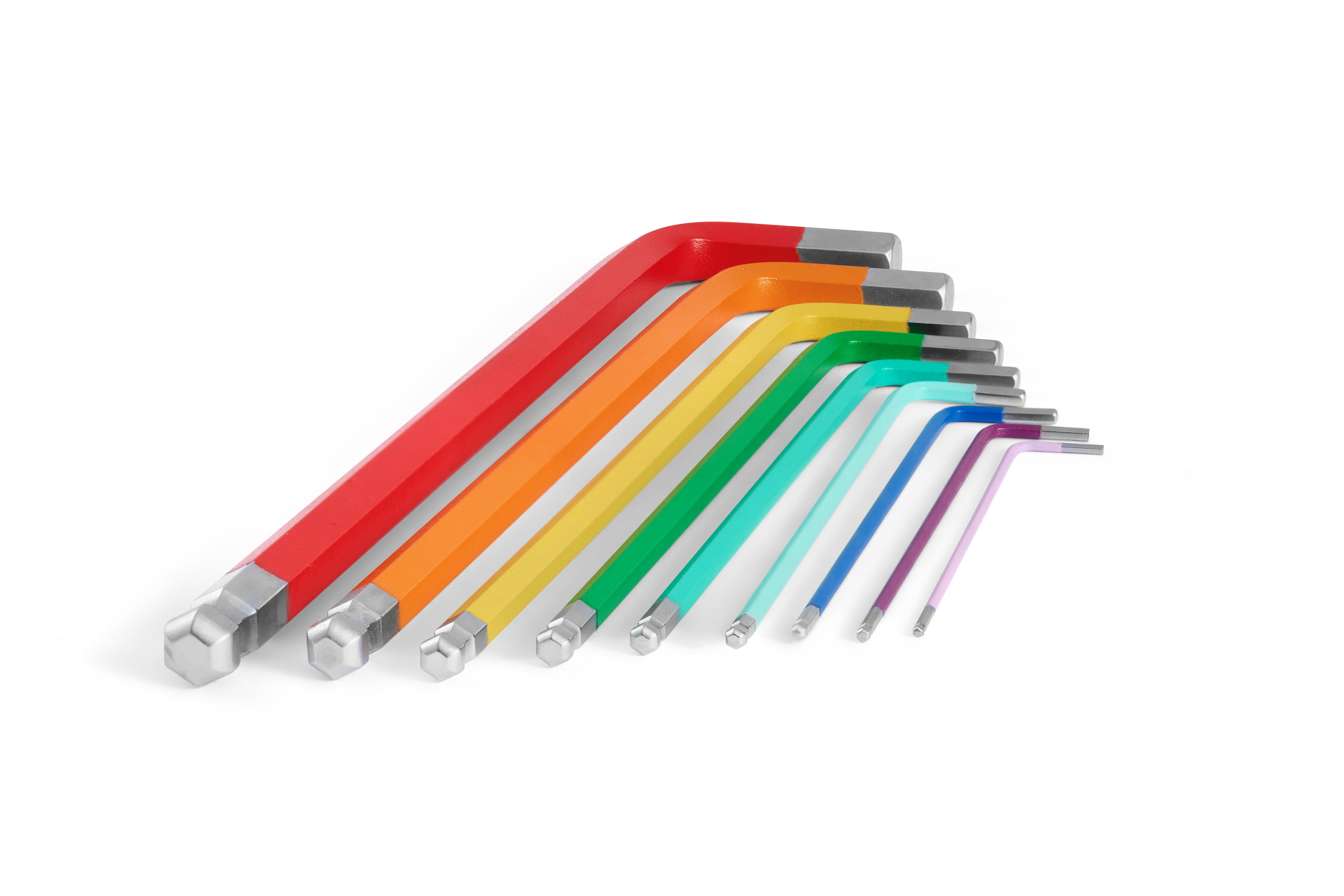 TRADEFORCE TDM0022100003 SET CHIAVI ESAGONALI LUNGHE COLORATE 9PZ