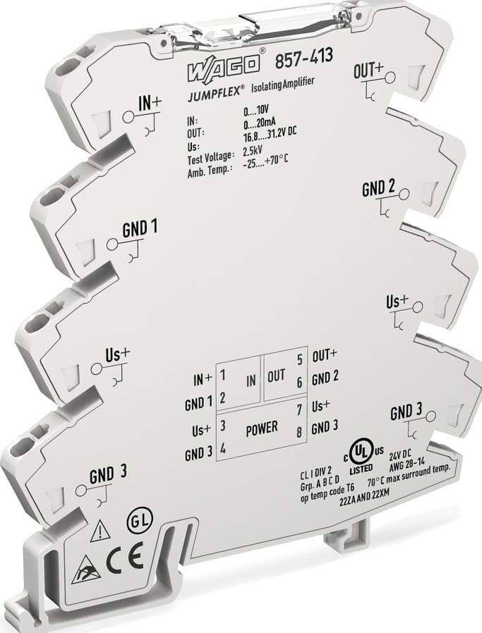 WAGO ITALIA SRL WAG857-414 AMPL ISOL IN US CORR 24VDC 6MM 2,50MMQ