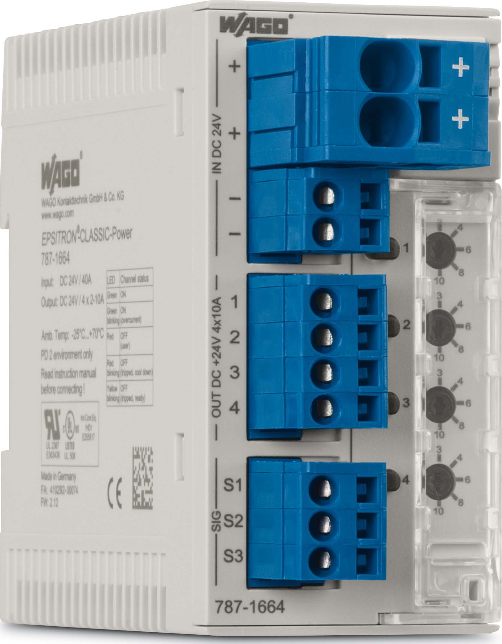 WAGO ITALIA SRL WAG787-1664 ECB 4CH 24VDC REG 2-10A POSS COM 10,00MM