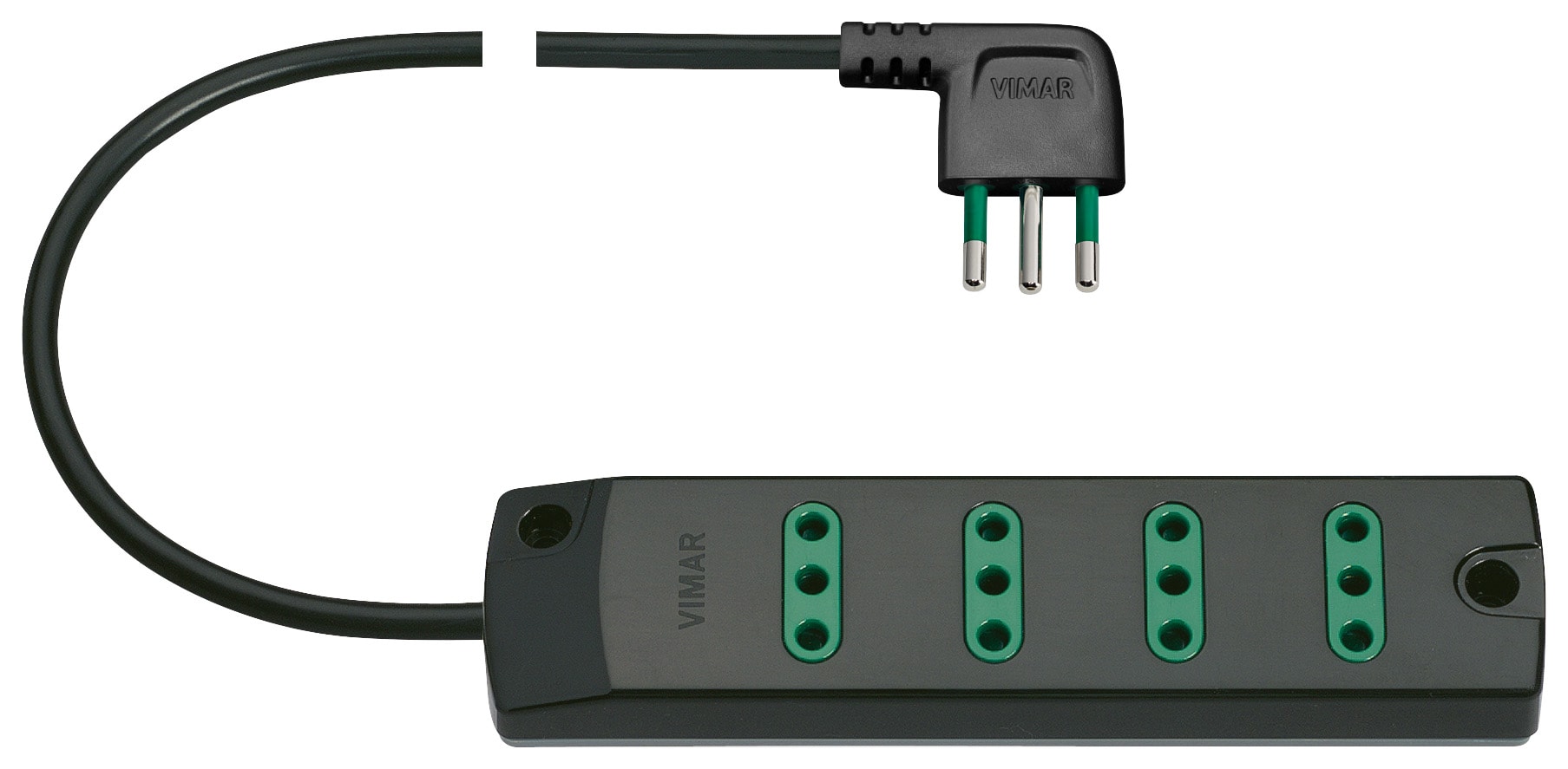 VIMAR SPA VIW00401.CC PRESA MULT. 4P11 + S11 90° NERO