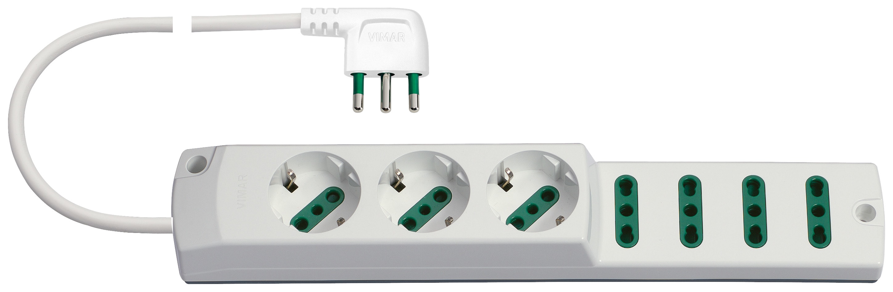 VIMAR SPA VIW00424.CC.B PRESA MULT. 3P30+4P17/11+S17 90° BIANCO