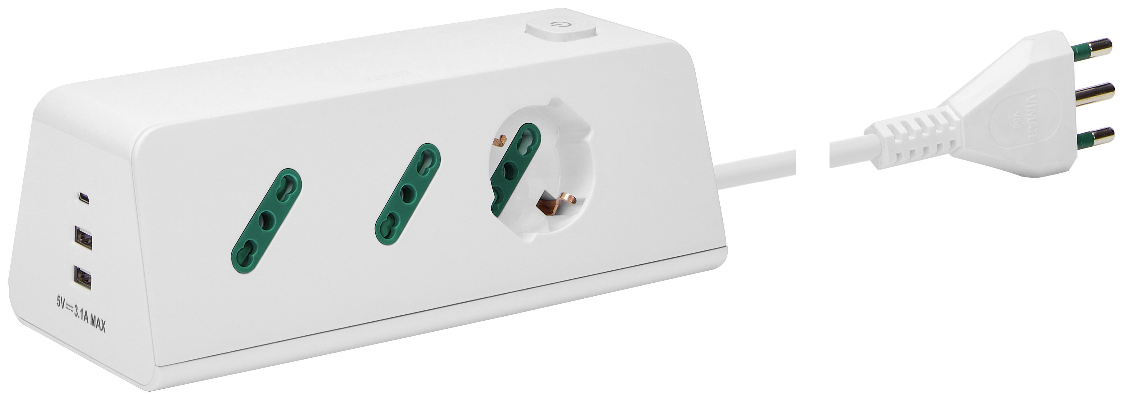 VIMAR SPA VIW00604.CC.B PRESA SCRIVANIA 1UNIV+2P17/11+3USB+S17 B