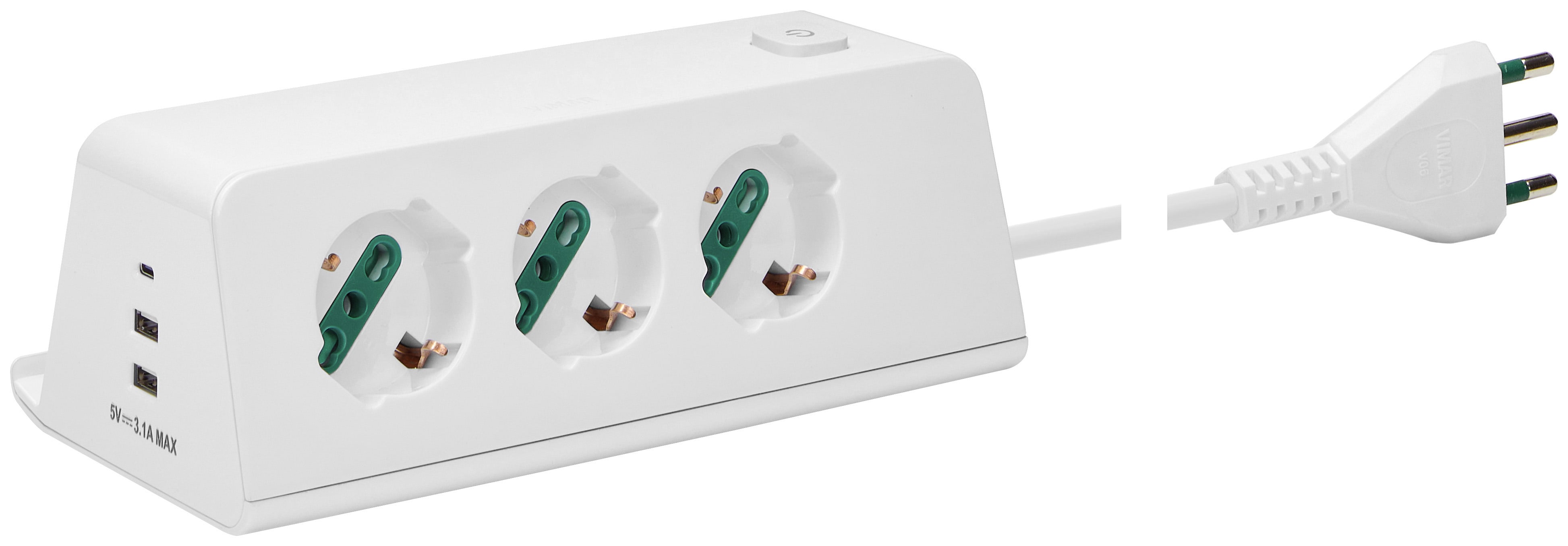 VIMAR SPA VIW00609.CC.B PRESA SCRIVANIA3UNIV+3USB+S17+WIRELESS B