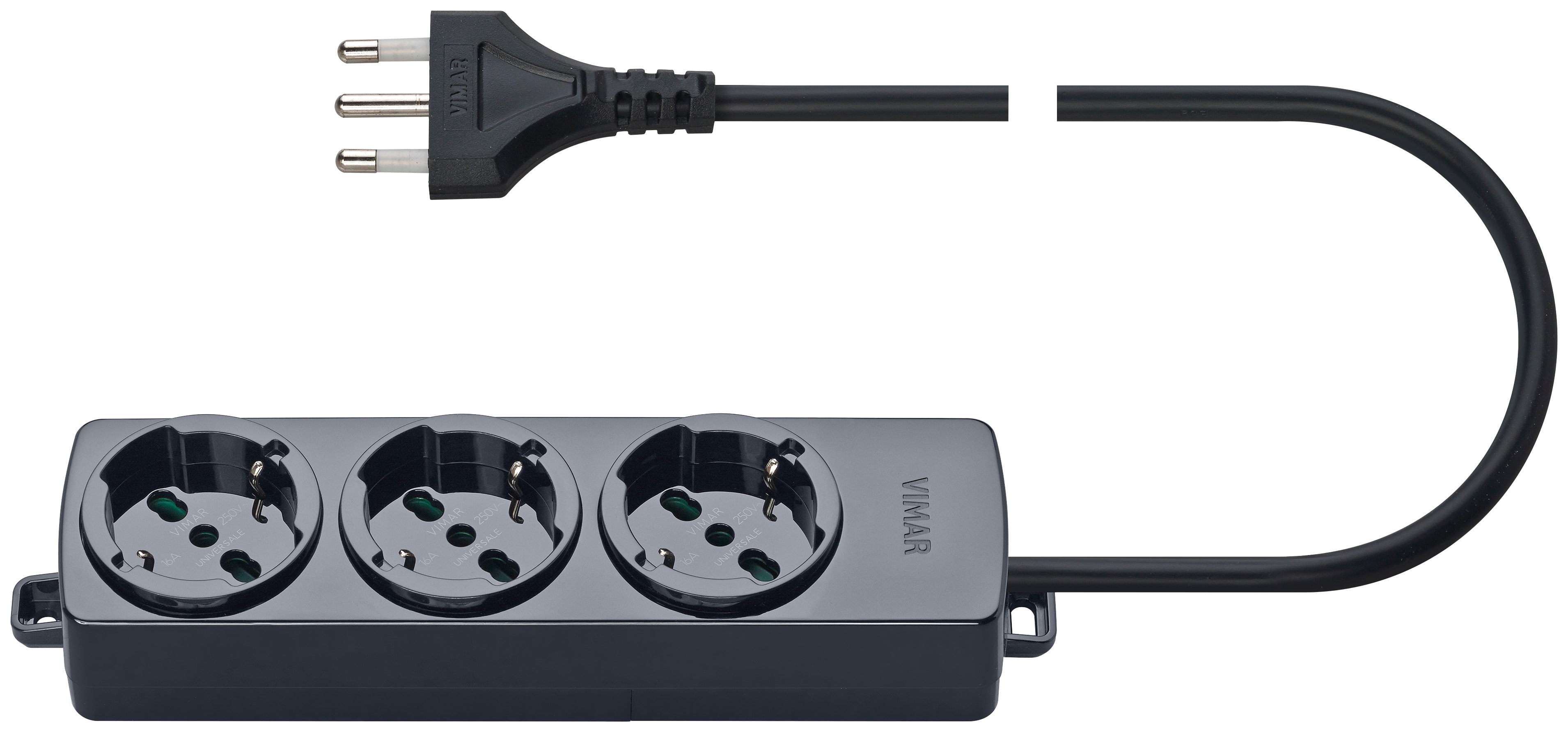 VIMAR SPA VIW01290.CC PRESA MULTIPLA 3 UNIVERSALE+CAVO NERO