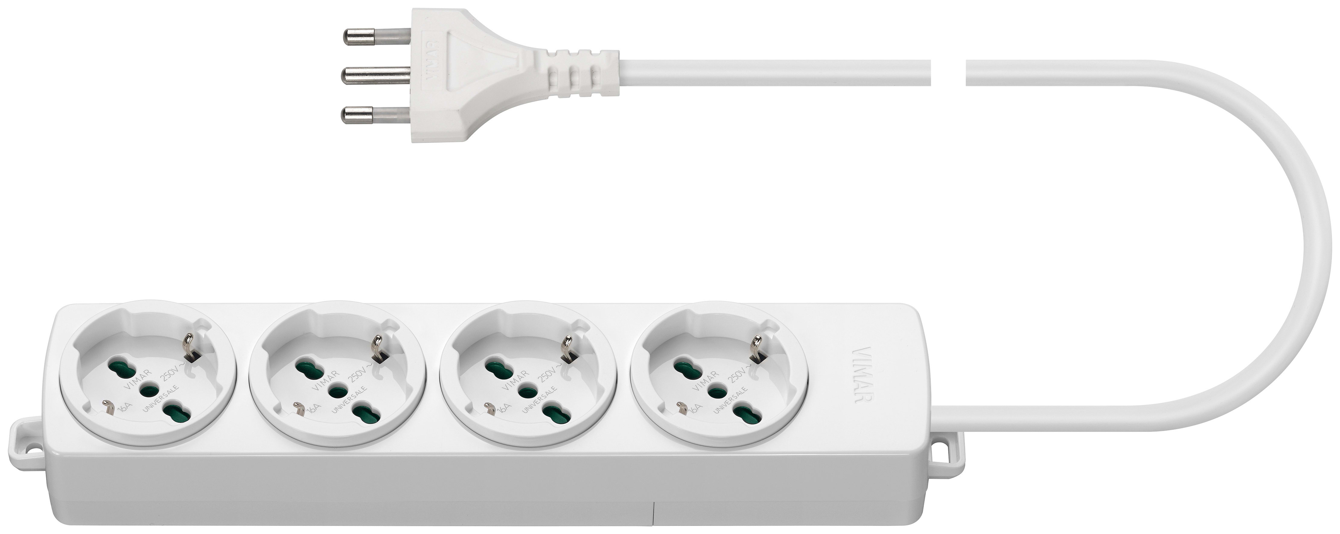 VIMAR SPA - VIW01292.CC.B PRESA MULTIPLA 4 UNIVERSALE+CAVO BIANCO