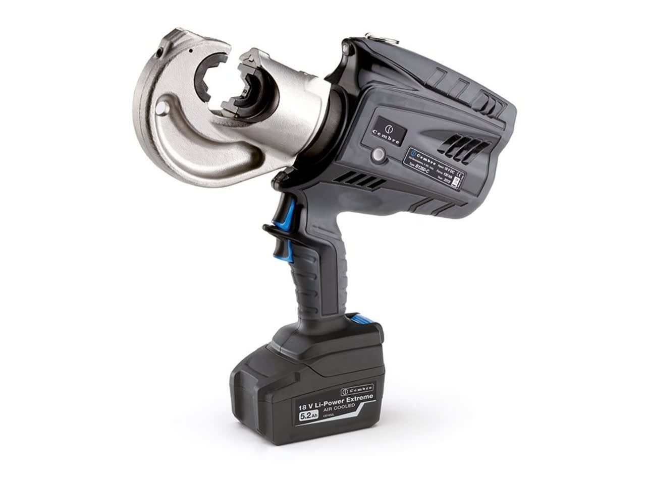 CEMBRE SPA - CEMB1350-C UTENSILE OLEODINAMICO A BATTERIA PER LA COMPRESSIONE, DA 132kN, A PISTOLA, CON TESTA A C APERTA, PER CONNETTORI ELETTRICI FINO A 400 MMQ