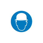 CEMBRE SPA - CEM220103 ETICHETTA ADESIVA DI PRESCRIZIONE MS-WH, SIMBOLO PROTEGGERE IL CAPO, DIMENSIONE 100mm