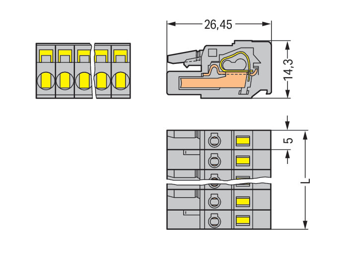 WAGO ITALIA SRL - WAG231-102/102-000 CONNETTORE FEMMINA PER 1 CONDUTTORE CAGE