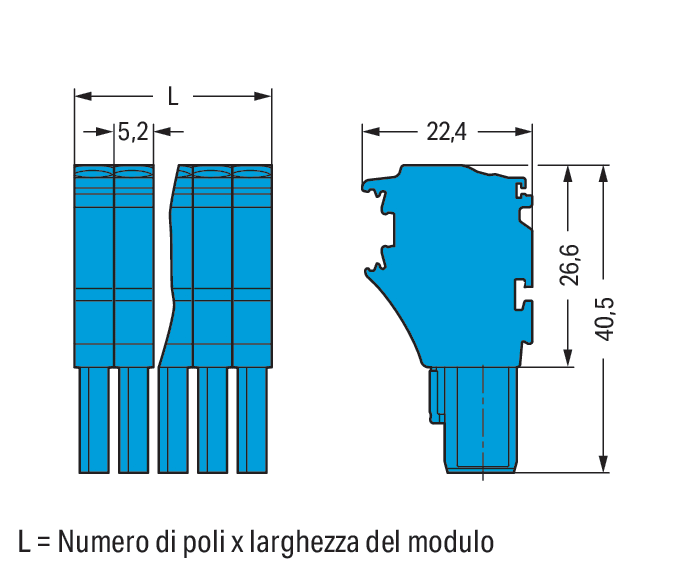 WAGO ITALIA SRL WAG2202-1301 MORSETTO PASSANTE PER 3 CONDUTTORI CON P