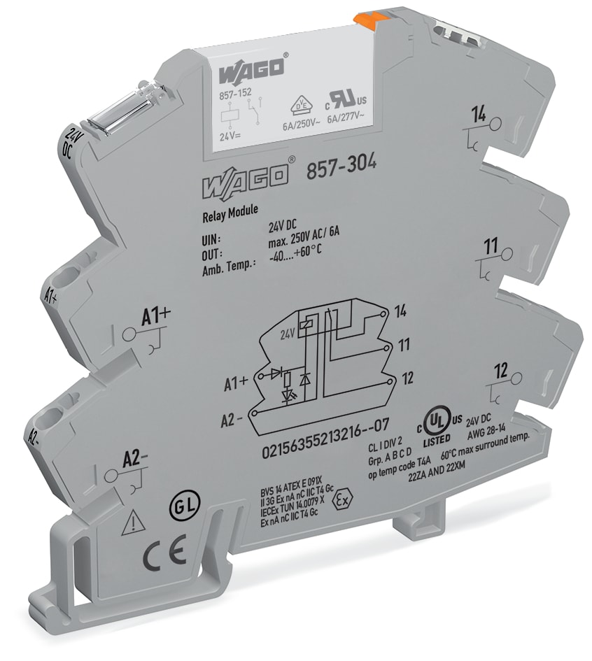WAGO ITALIA SRL WAG857-304 MODULO REL 24VDC 1 SCAMBIO LIMITE PERM