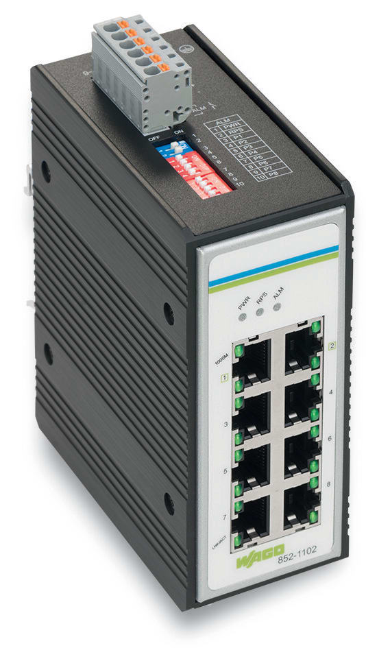 WAGO ITALIA SRL WAG852-1102 SWITCH INDUSTRIALE 8PORT GB, NERO