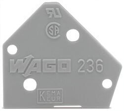 WAGO ITALIA SRL WAG236-600 PIASTRA TERMINALE SPESSA 1 MM, ARANCIONE