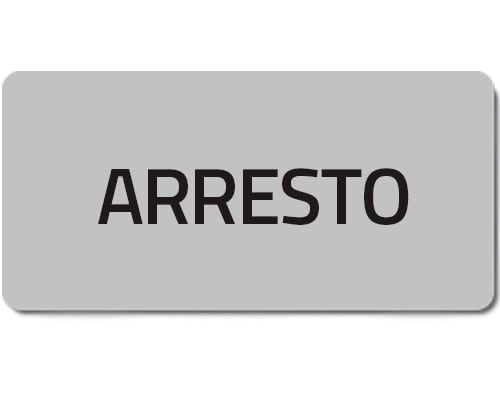 NEW ELFIN SRL NEW02002T TARGHETTA ADES.ARRESTO