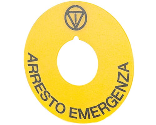 NEW ELFIN SRL - NEW020D21 TARGH.GIALLA D60 ARRESTO EMERGENZA