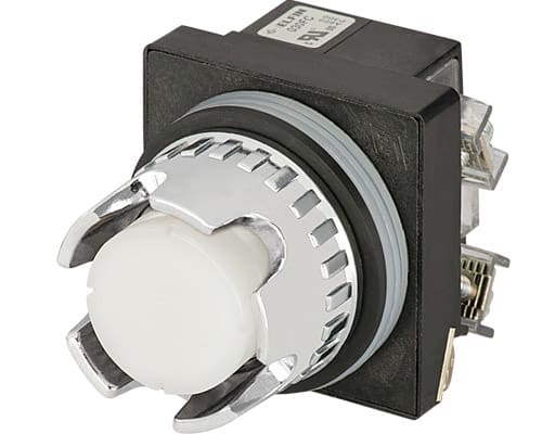 NEW ELFIN SRL NEW030RPLSBFAFC24 PULS.LUM.SCHERM.BIANCO NO+NC LED24V