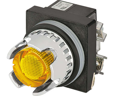 NEW ELFIN SRL - NEW030RPLSGFAFC24 PULS.LUM.SCHERM.GIALLO NO+NC LED24V