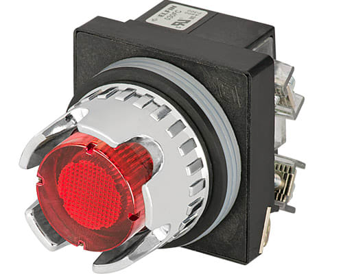 NEW ELFIN SRL - NEW030RPLSRFAFC24 PULS.LUM.SCHERM.ROSSO NO+NC LED24V