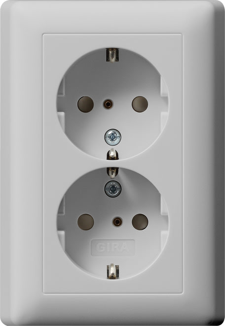 GIRA - GIR0783015 SCHUKO 2f SH + Vollpl. System 55 Grau m