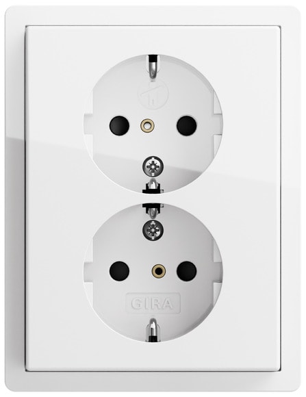 GIRA - GGI0783112 SCHUKO 2f SH + Rahmen Flachenschalter Re