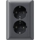 GIRA - GIR078328 DOP.SCHUKO SH + P.CPL. SYSTEM 55 ANTRACI