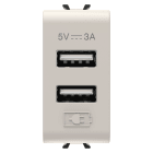 GEWISS - GEWGW13447 ALIMENTATORE USB - TIPO A+A - 3A - NATURAL BEIGE SATINATO - 1 MODULO - CHORUSMART