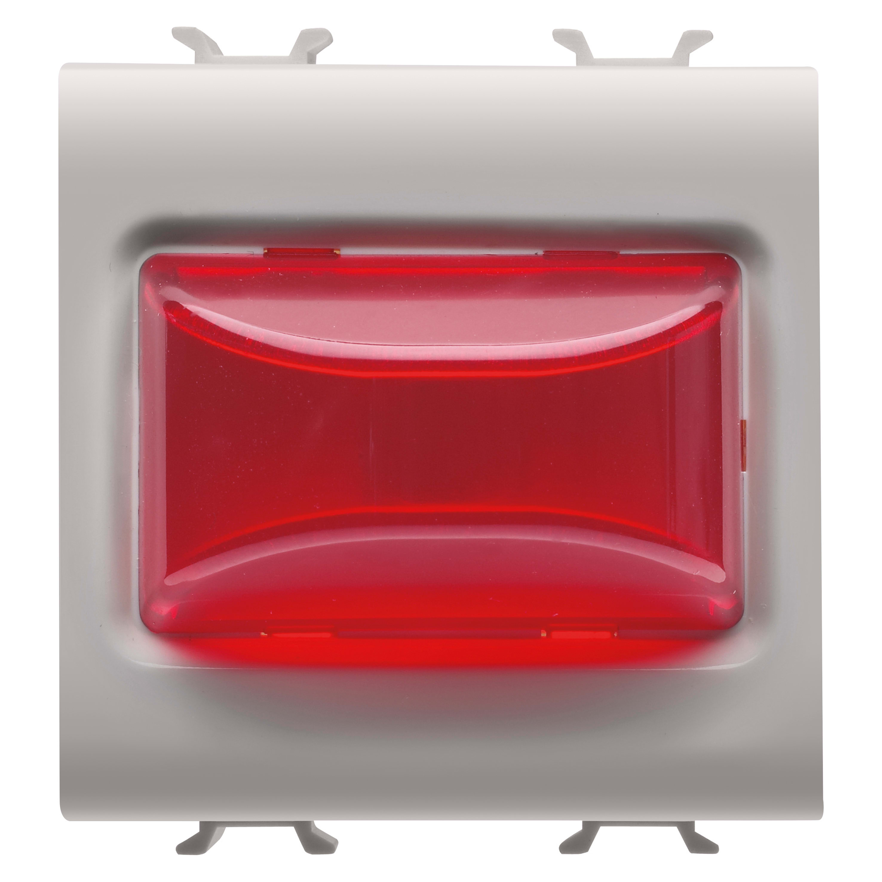 GEWISS - GEWGW13633 SPIA SPORGENTE - 12V ac/dc / 230V ac 50/60 Hz - ROSSO - 2 MODULI - NATURAL BEIGE SATINATO - CHORUSMART