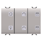 GEWISS - GEWGW13785A PULSANTIERA CON SIMBOLI INTERCAMBIABILI - CON ATTUATORE TAPPARELLE - KNX - 6+1 CANALI - 3 MODULI - NATURAL BEIGE - CHORUSMART
