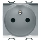 GEWISS - GEWGW14247F PRESA STANDARD FRANCESE 250V ac - MORSETTI CABLAGGIO RAPIDO - 2P+T 16A - 2 MODULI - TITANIO - CHORUSMART