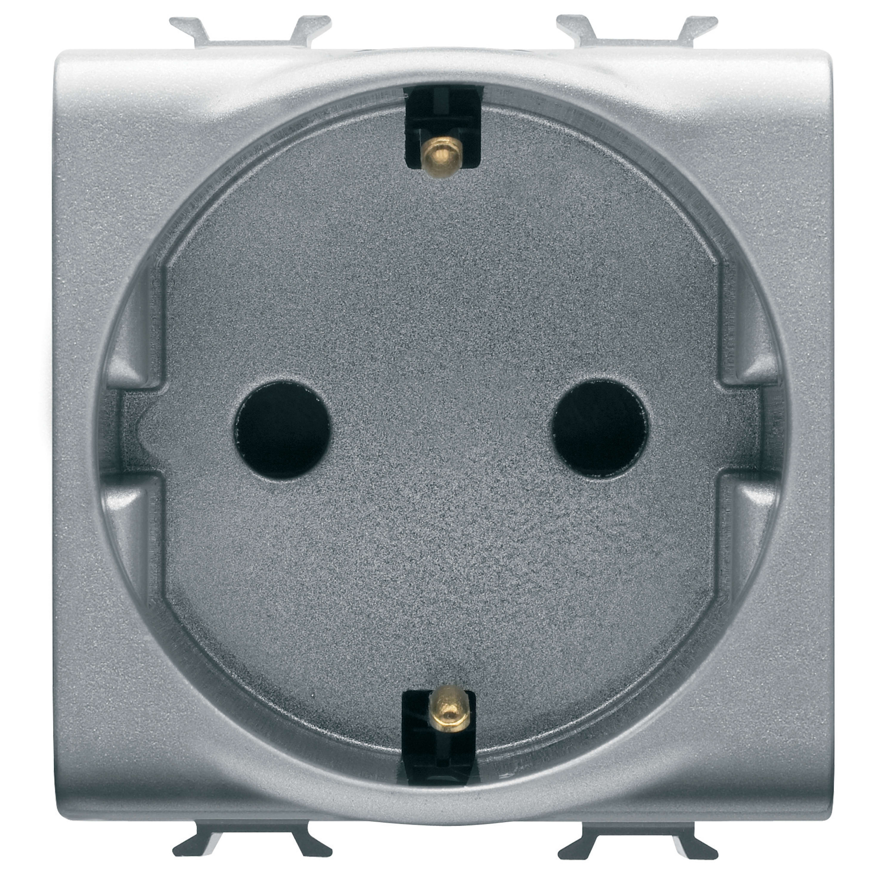 GEWISS - GEWGW14341 PRESA STANDARD TEDESCO 250V ac - MORSETTI SERRAGGIO FRONTALE - 2P+T 16A - 2 MODULI - TITANIO - CHORUSMART